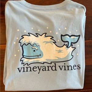 🐳❄️ Pale Blue Vineyard Vines Snow Whale Long Sleeve Tee 🐳❄️